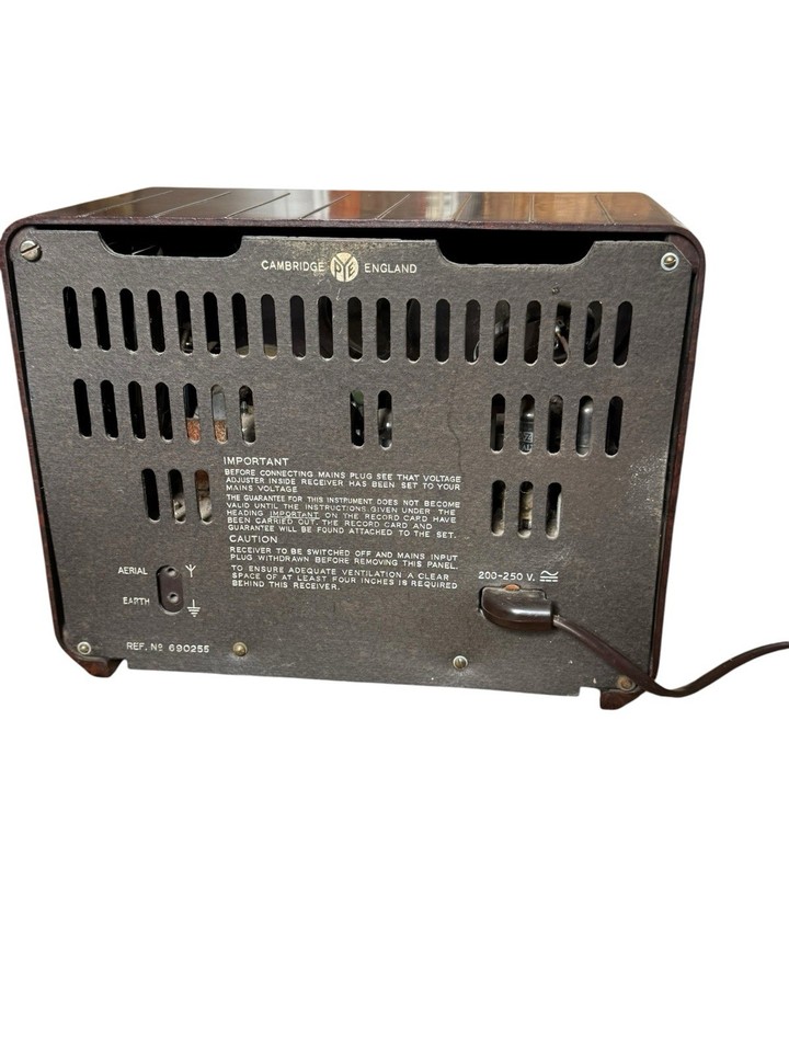 Vintage Pye Bakelite Valve Radio Brown Cambridge England 1950s MW LW | eBay