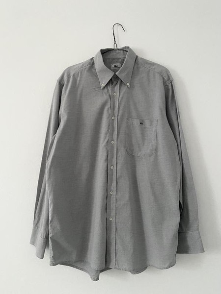 Men Lacoste Shirt Grey Cotton 42 / XL / 50 #9ZCB