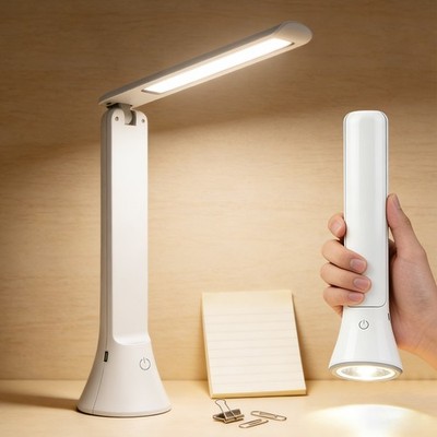 Rechargeable LED Desk Lamp Foldable 3 Color Touch Dimmable
