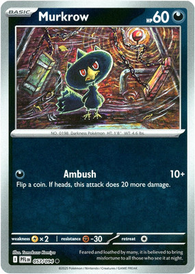 Murkrow 057/094 (Reverse Holo) ME02 Phantasmal Flames PFL - Pokemon - NM/M