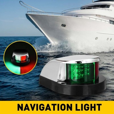 Red/Green Navigation Waterproof Boat Light LED Bow Marine Front Pontoon Lamp 12V