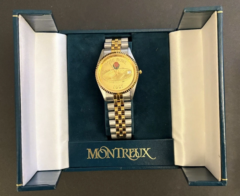 Reloj de cuarzo bicolor Montreux para Jostens 1997 Rose Bowl Game Ohio State Foto 2 de 4