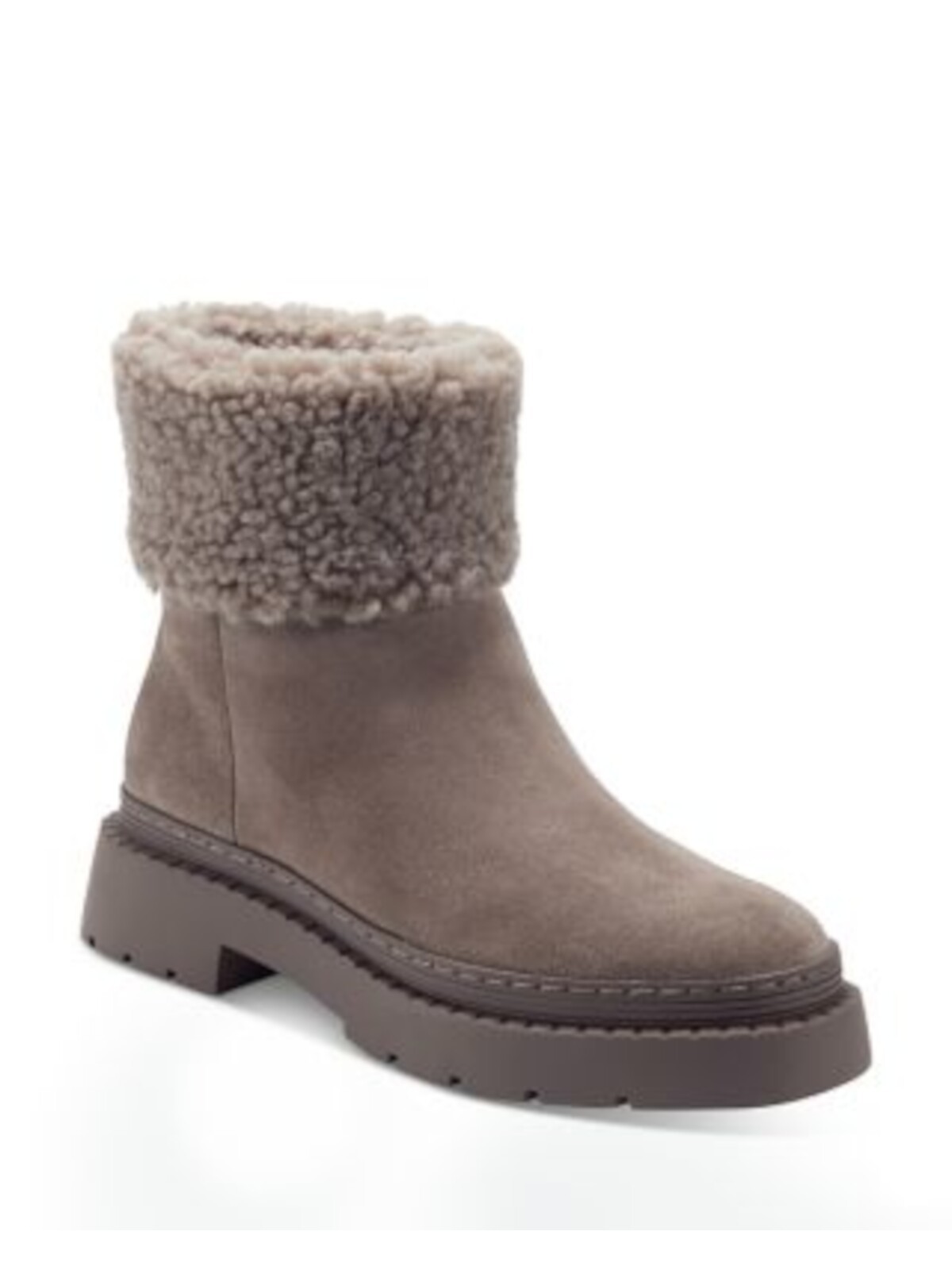 "MARC FISHER LTD Womens Beige 1\" Platform Faux-Shearling Vina Winter Boots 11 M"