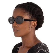 Saint Laurent Black Oval Ladies Sunglasses SL M136 001 52 SL M136 001 52