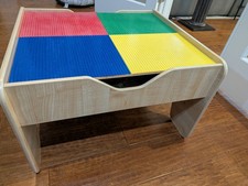 Kidkraft Reversible Wooden Activity Table w/ Board Train Set 2 Boxes of Legos