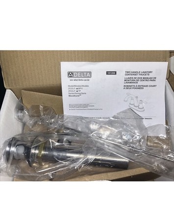 Delta Faucet Woodhurst 2-Handle Centerset Bathroom with Metal Drain Assembly, Ch