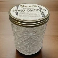 Super Rare! Sees Candy Hard Candies Clear Plastic Container With Lid