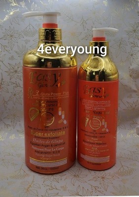 Easy Glow Super L Gluthathione Carrot Toning Milk 550ml, Shower Bath 2pcs Set