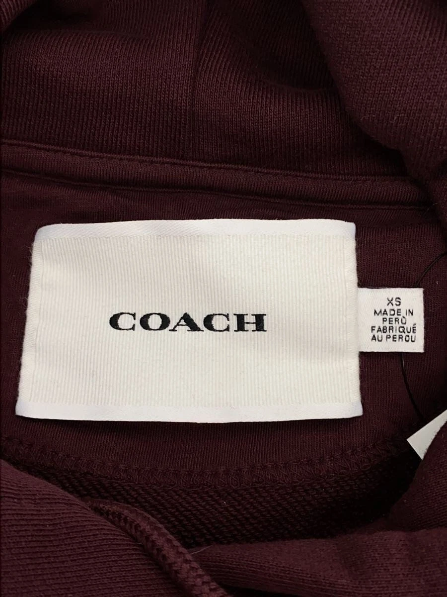 Felpa Coach con cappuccio XS cotone bordeaux CA384 usata