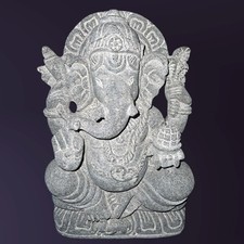 Premium Black Stone Ganesh Murti Handcrafted 12 Inch Ganesha Statue