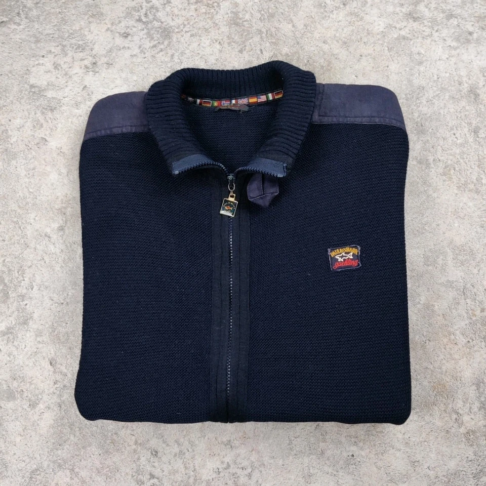Sweat full zip Paul & Shark Yachting XL laine mérinos heavyweight gilet navy - Photo 1/4