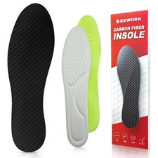 Carbon Fiber Insoles, 9.64"-Men's 7-7.5/Women's 8-8.5,245mm, Black-1 Pc