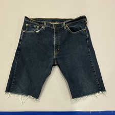 Levis Denim Shorts Adult Mens W38 Blue Jorts 505 Loose Y2K Dad Red Tab Cut Offs
