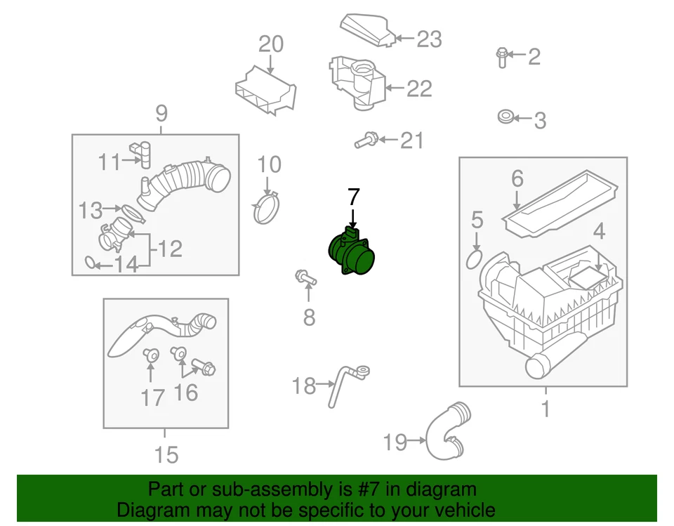 Sensor de flujo de masa de aire genuino Volkswagen 03G-906-461-C Foto 2 de 4