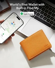 Geo Wallet with Full Find My App Tracking + RFID Blocking Bifold Smart Wallet