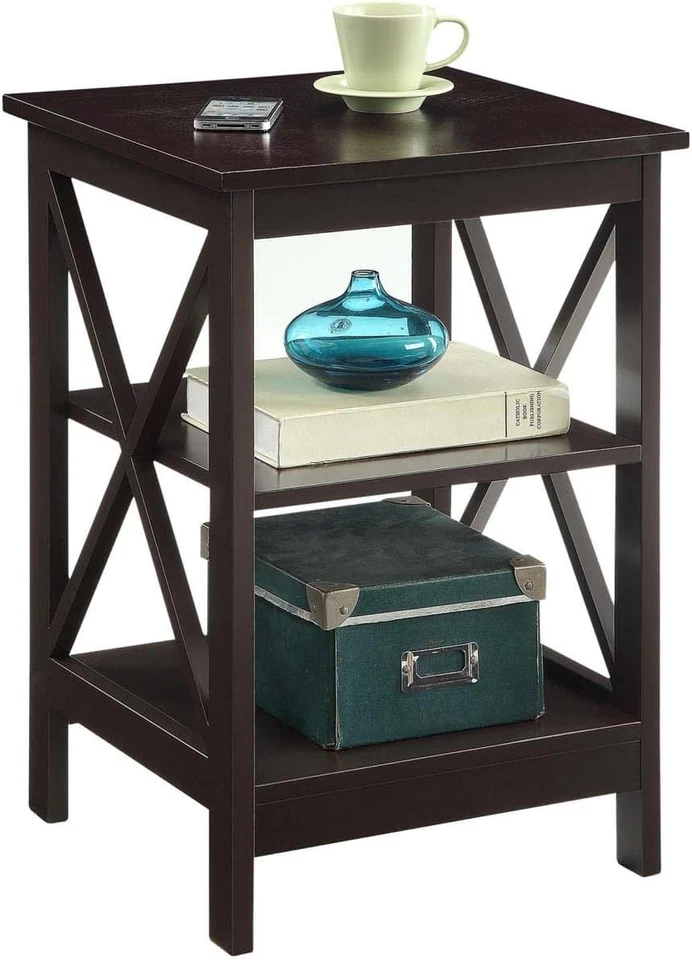 Oxford End Table 15.75" - Modern Living Room Table with Storage Shelves, Transit - Image 4 of 4