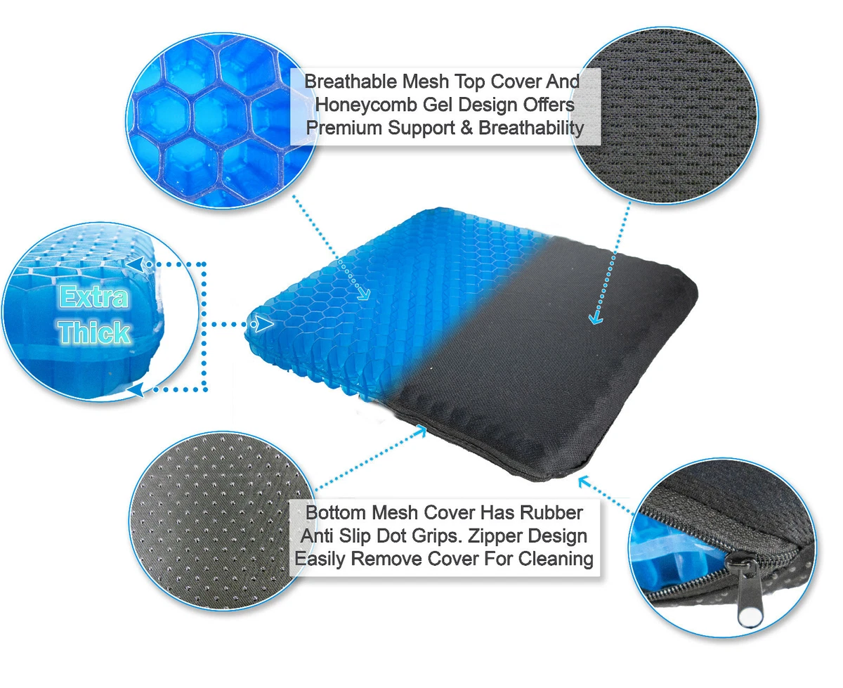 Car Gel Seats Cushion Butt Pillow Honeycomb Cushion Chair Pad