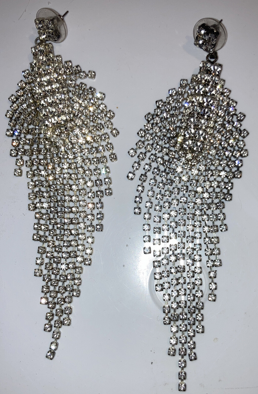 Rhinestone Waterfall Earrings - image 2