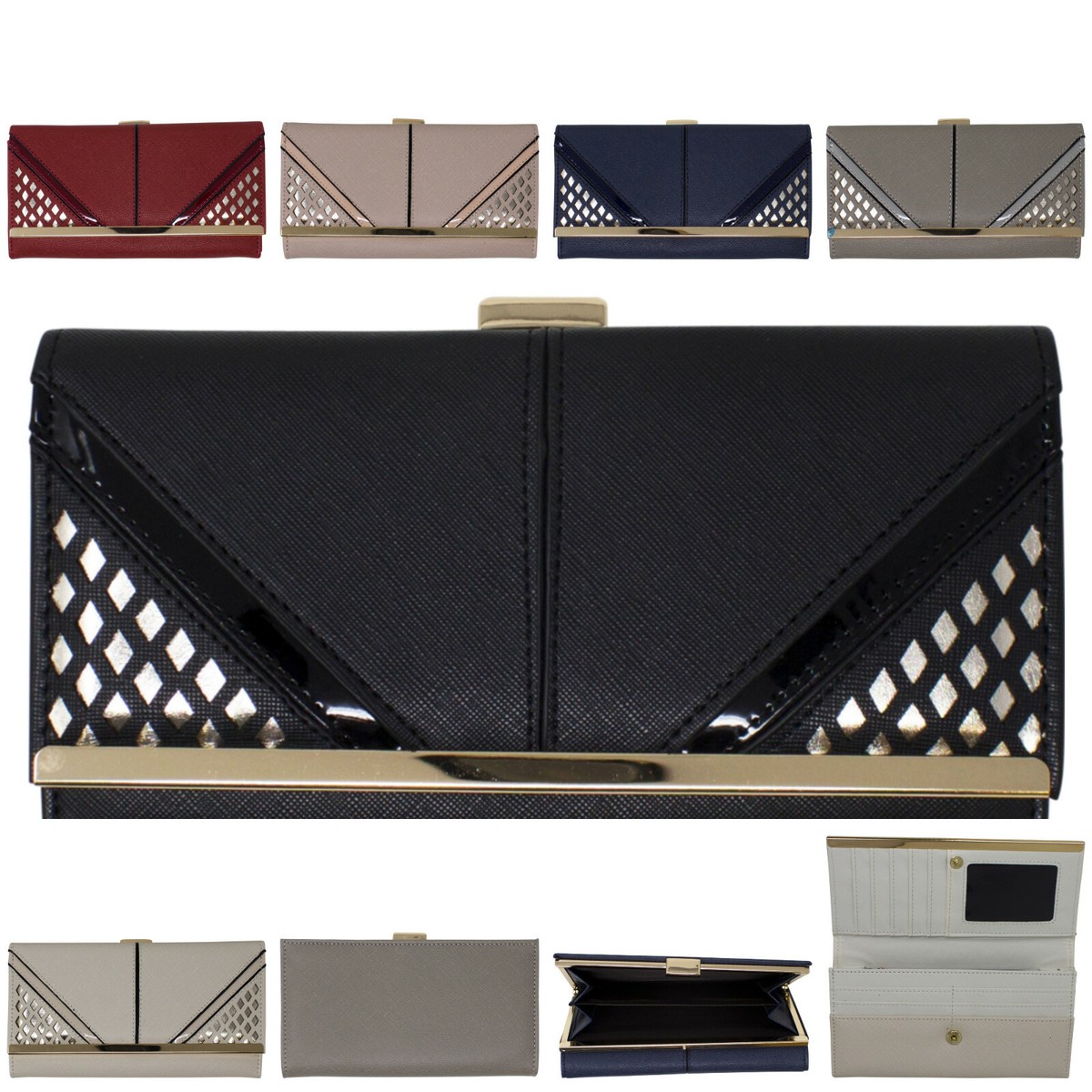 Ladies Casual Wallet Clutch Women Fold Out Clip Purse Cards Holder