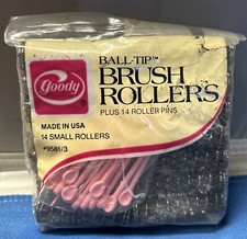 Vintage 1977 Goody Sealed Pkg 14 Small Ball Tip Hair Brush Rollers  Pins