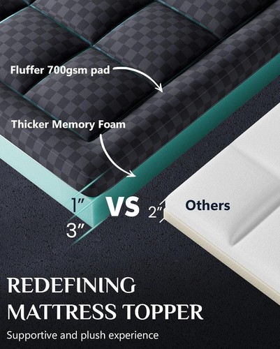 Full Size 4-Inch Dual Layer Gel Memory Foam Mattress Topper for Ultimate Comfort - 第 5/11 張圖片