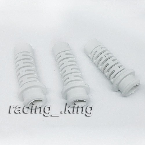 3 Pcs White 9.5mm x 6.5mm Rubber Strain Relief Cord Boot Protector Cable Sleeve - Picture 3 of 5