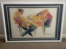 New Orleans Artist Michael Smiroldo Framed Water Color Jazz Pianist  36