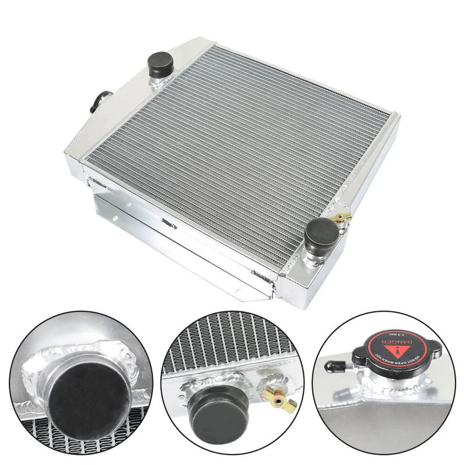 Fit For 1961-1971 International Harvester Scout 4 Row Silver Aluminum Radiator - Image 4 of 4