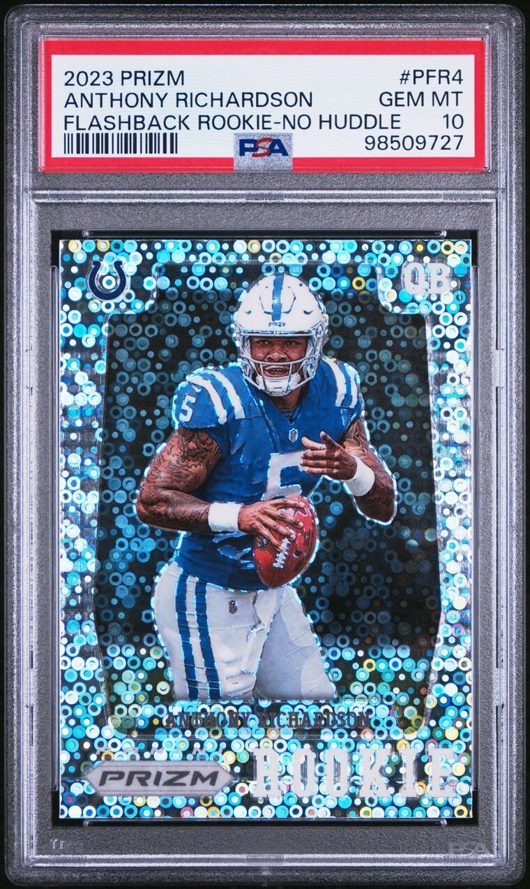 Anthony Richardson 2023 Panini Prizm Flashback Rookie No Huddle Prizm PSA 10