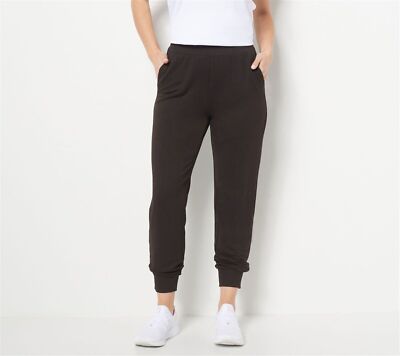 Susan Graver Weekend Regular Halo Knit Pull-On Pants Dark Brown XXS New
