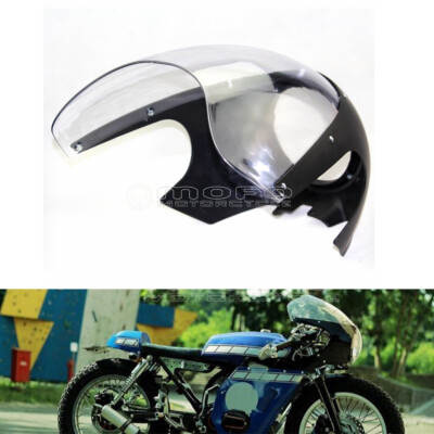 For Harley Honda Yamaha Cafe Racer 5.75'' Headlight Fairing w/Clear Windshield