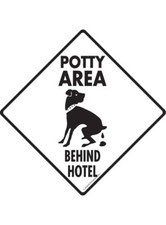 Potty Area Sign - Dog Potty Exterior Rustproof Aluminum Sign or Vinyl Sticker