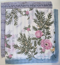 LOT OF 2 HANDKERCHIEF VINTAGE BANDANA PATTERN COTTON POCKET SQUARE HANKY