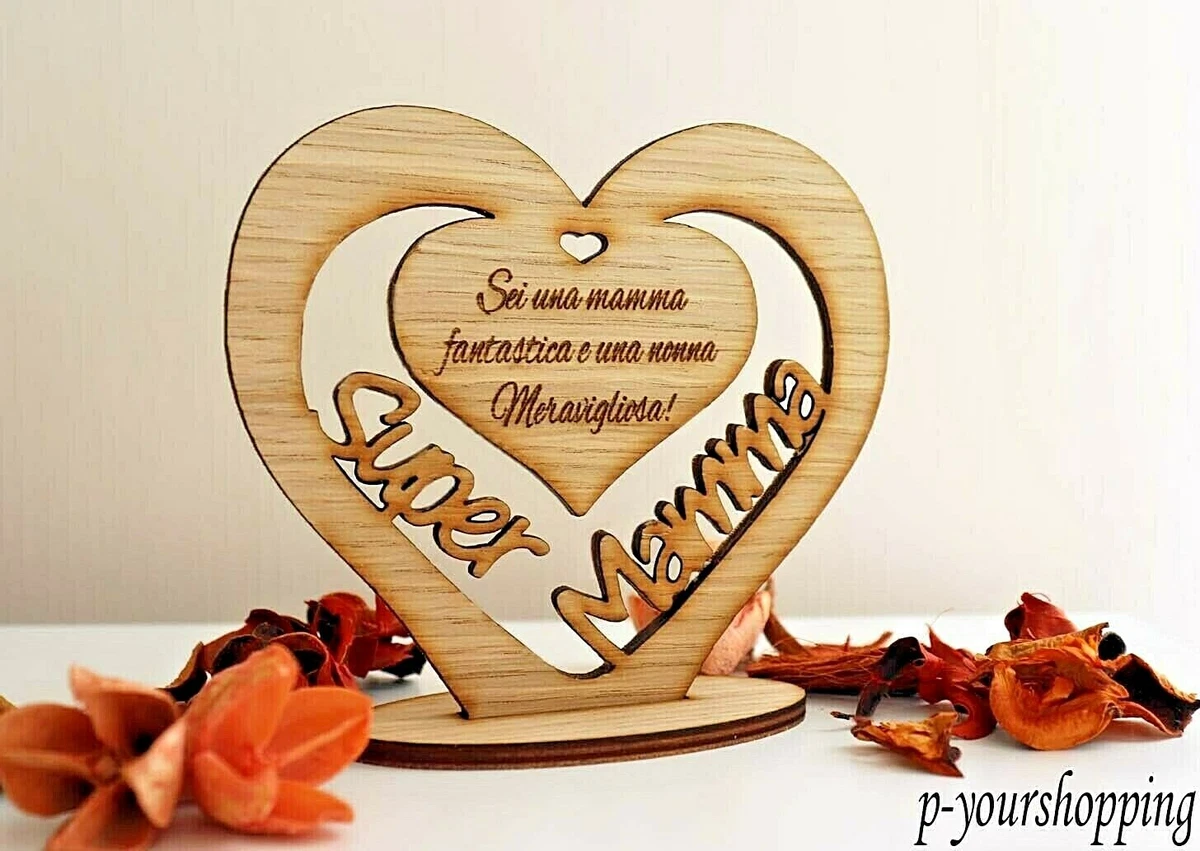 HOWAF Carta Festa della Mamma Biglietto d'auguri in Legno per