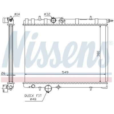 Kühler Motorkühler Autokühler NISSENS für Peugeot 206 CC 2D 2A/C 2E/K T3E