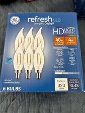 GE Refresh LED HD 40-Watt Daylight Dimmable Candle Light Bulb 6-Pack A09