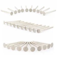 30Pcs T Head Diamond Grinding Bit Rotary Burr Carving Tool for Stone Shank 3/32"