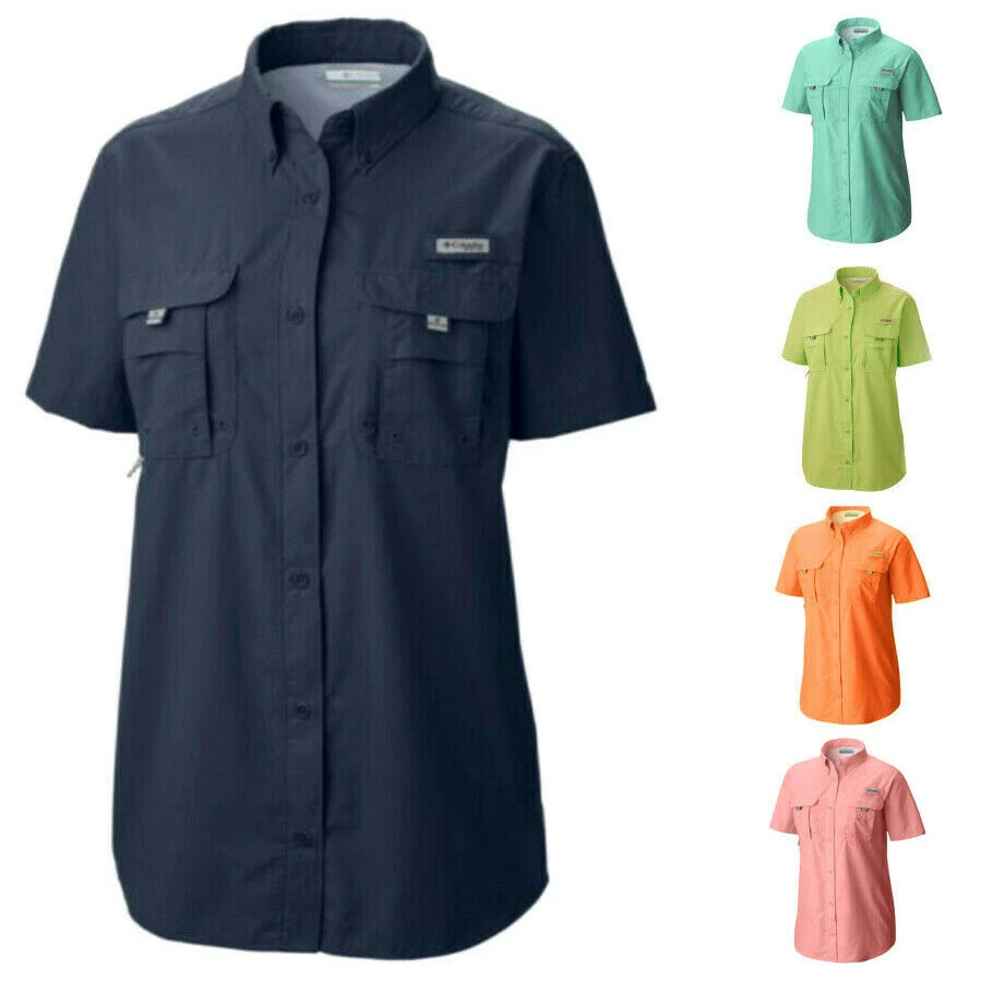 NEW COLUMBIA Women's Bahama Short Sleeve Vented Fishing Shirt UPF 30+