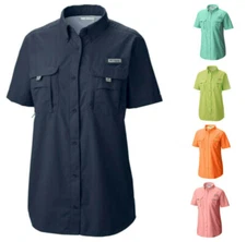 NEW COLUMBIA Women's Bahama Short Sleeve Vented Fishing Shirt UPF 30+