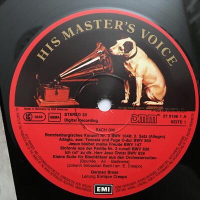 O970 Bach 300 German Brass Brandenburg Concerto EMI 067 27 0196 1