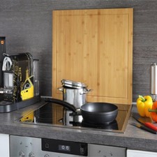 Produktbild - B-Ware  Herd Abdeckplatte Schneidbrett Bambus 56 x 50 cm  standard Kochfeld  