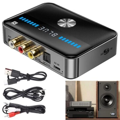 MARKENLOS Bluetooth 5.3 NFC Sender Empfänger Wireless Audio HiFi Musik Adapter AUX RCA