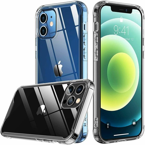 Custodia antiurto trasparente per iPhone 12, 11 Pro Max XR X XS 8 7 6 SE 2 bordi silicone - Foto 9 di 12