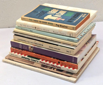 Lot of 12 assorted cook books, recipe booklets, plus canning, freezing cookbooks