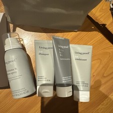 Living Proof Plump Up The Volume Travel Kit in Gift Pack Canvas Pouch New