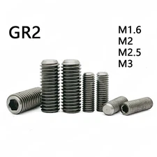 Titanium Hex Socket Set Screws Flat Point Grub Screws DIN913 M1.6 M2 M2.5 M3