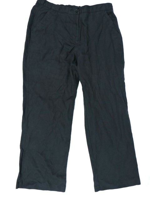 LL Bean Womens Pants Size 10 Black Linen Classic Fit Washable 4 Pocket 268512 | eBay