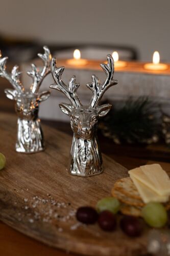 Saleros de pimienta ciervo de Navidad para decoración del hogar botellas de condimento de plata ciervo - Imagen 10 de 24
