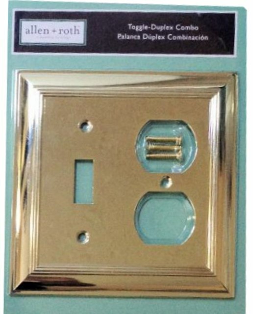Polished Brass Toggle Duplex Combo Switch/Outlet Cover eBay