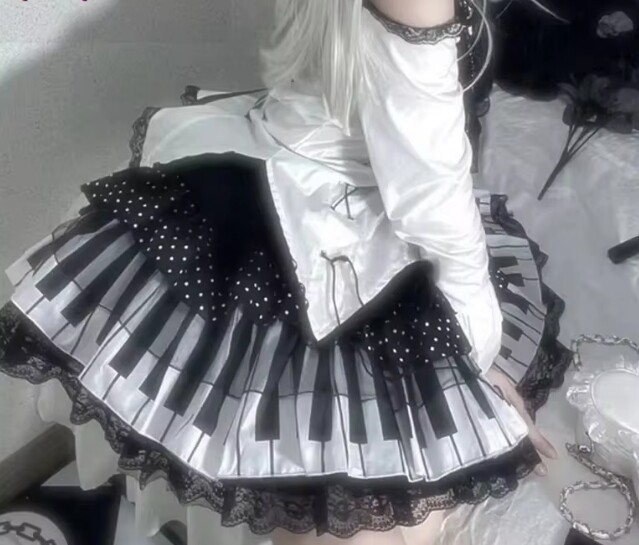 Harajuku Gothic Lolita Lace Skirt – Y2K Punk Fairy Grunge Kawaii
